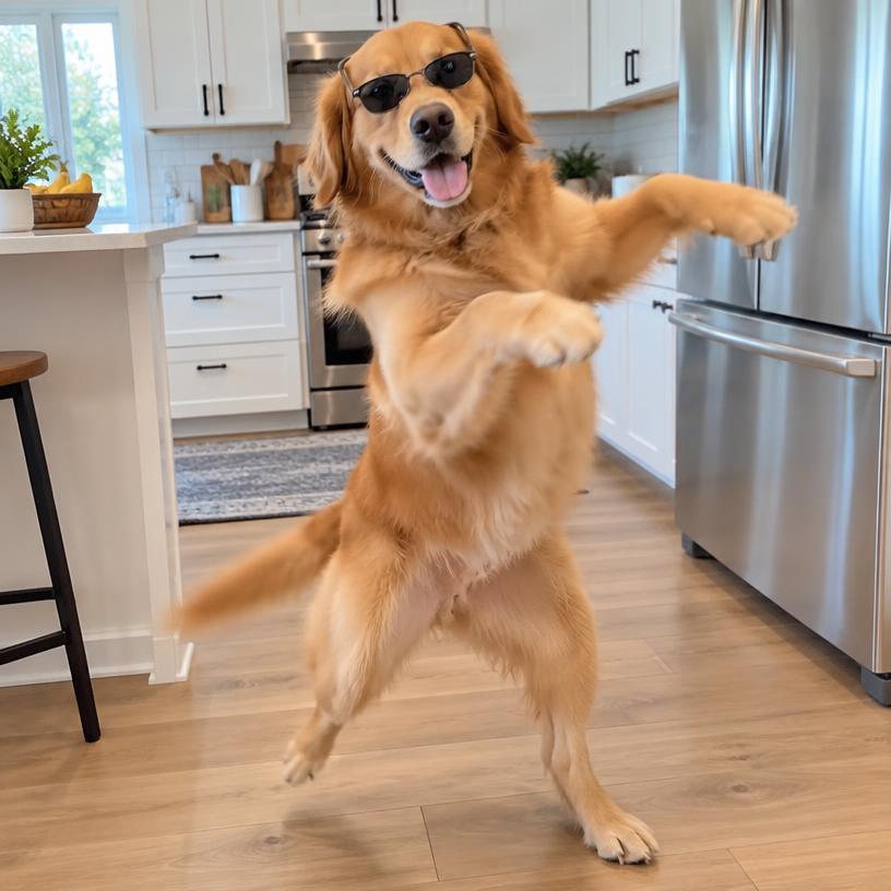 Dog does the spin